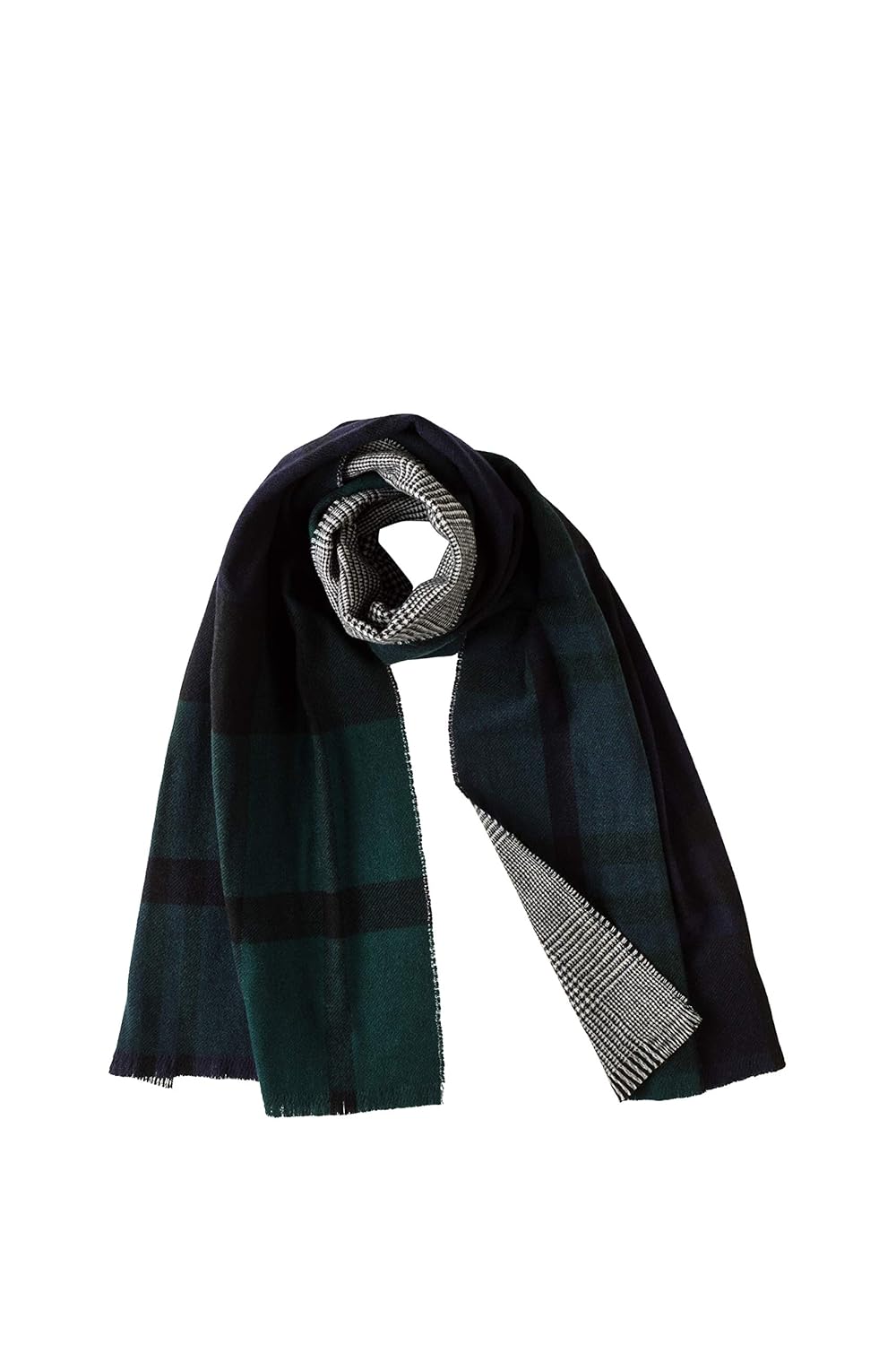 johnstons of elgin 双面羊毛羊绒混纺苏格兰格纹格子围巾wb1004